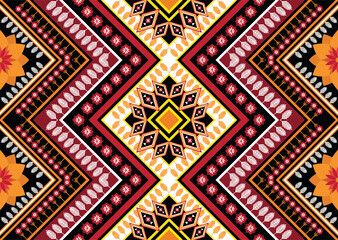 Geometric ethnic oriental ikat pattern traditional Design for background,fabric,wrapping,clothing,wallpaper,Batik,carpet,embroidery style.