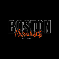 boston typography tshirt and apparel design Premium Vector