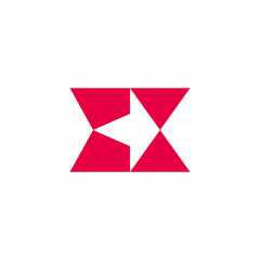 Obraz premium right direction arrow negative space simple geometric logo vector
