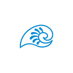 letter e swirl waters line symbol decoration vector