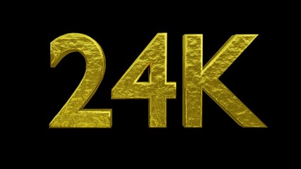 Number and letter Hallmark for gold. 3d rendering