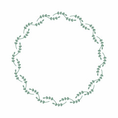 Simple leaves wreath isolated on white background. Perfect for party invitations, greeting cards and print. Floral vector illustration for decor and design.
