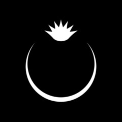 Lotus circle logo isolated on dark background