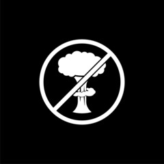 Stop nuclear war icon isolated on dark background