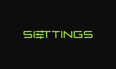 Settings text logo design.