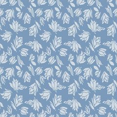 Fototapeta premium Japanese Rose Bud Vector Seamless Pattern