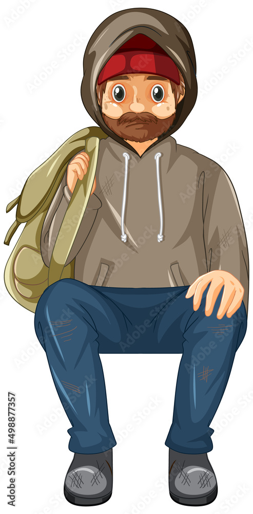 Canvas Prints homeless man cartoon character