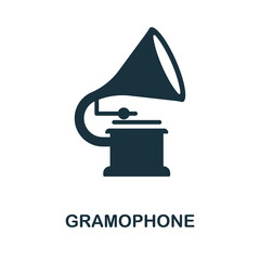 Gramophone icon. Simple element from musical instruments collection. Creative Gramophone icon for web design, templates, infographics and more
