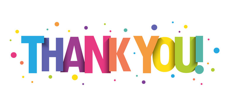 THANK YOU! colorful vector typography banner