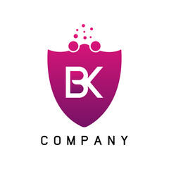 BK Dots Letter Logo. BK Letter Logo Design Vector with  Bubbles Purple Magenta Colors Dots.