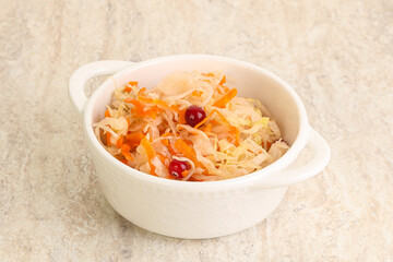 Fermented cabbage - sauerkraut in the bowl