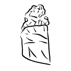 chicken katsu sketch in vintage black line illustration style for restaurant cafe menu