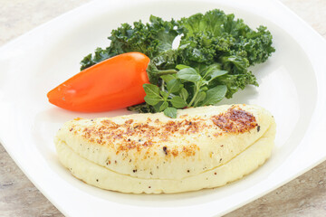 Roasted traditional cheese haloumi
