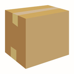 Isometric cardboard box isolated on white. ep 10.