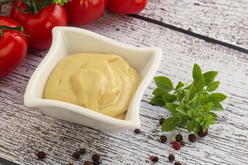 Spicy Mustard sauce in the bowl