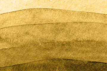 Abstract art background golden and yellow colors. Watercolor painting on canvas with soft mustard gradient.