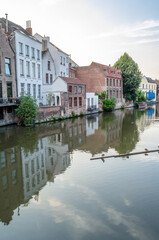 Fototapeta na wymiar Riverside in the city of Ghent, Belgium