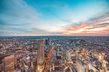 渋谷スカイから観る夕日