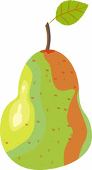 bright juicy pear on a white background