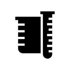 Chemical beaker and tube vector icon symbol design
