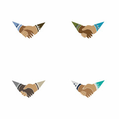 Hand shake icon vector background