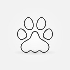 Fototapeta na wymiar Cat or Dog Paw Print vector outline concept icon