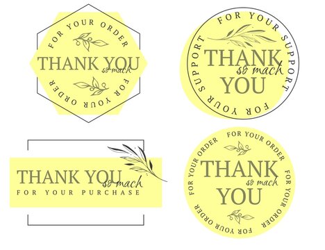 set of labels. Thank you sign icons. Customer service symbol. vector thank you handwritten inscription. hand drawn lettering. Thank you calligraphy. Thank you card.