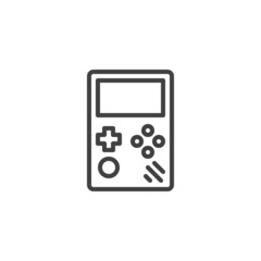 Handheld game console line icon