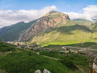 Eltyubyu is the city of the dead. Ancient Stone Crypts in Kabardino-Balkaria, Russia June 2021.