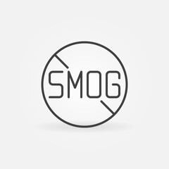 Smog Prohibition or Ban vector concept outline icon