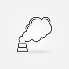Factory Smoke linear vector Air Pollution concept icon