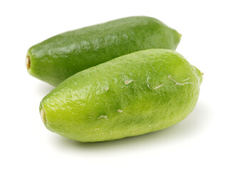 long green lemon on white background