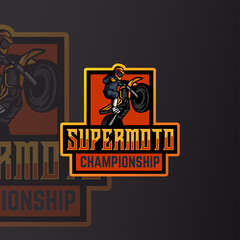 Supermoto championship mascot logo template