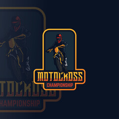 Motocross championship mascot logo template