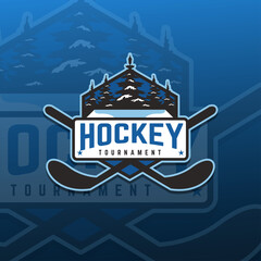 Hockey tournament modern logo vector