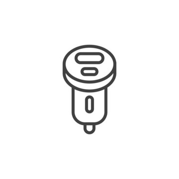 USB car charger line icon