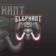 Elephant mascot logo game template