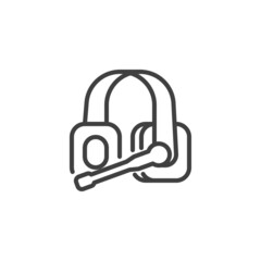 Gaming headset line icon