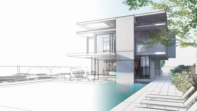 Architecture design of a luxury house
