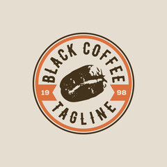 vintage logo coffee bean icon vector illustration template