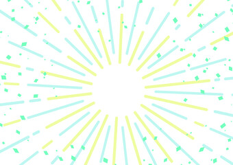 サンバーストの集中線背景（白、青）