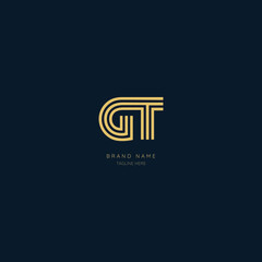 Initial vector icon letter GT