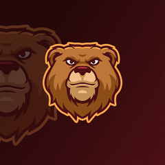 Bear head mascot modern logo template