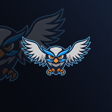 Owl mascot modern logo template