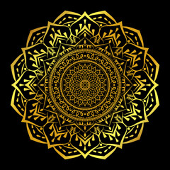 Luxury  mandala design  vector background in gold color