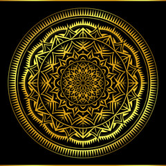Luxury  mandala design  vector background in gold color