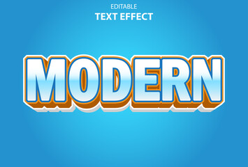 modern text effect with blue color 3d style for template.