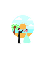 white minimalist wedding canvas print
