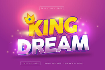 Crown King Dream Text Style Effect Editable