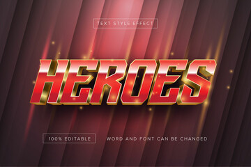 Red Heroes Text Style Effect Editable